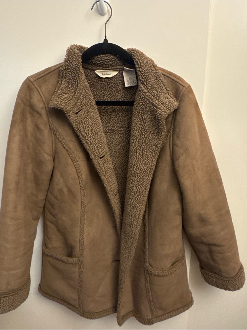 L.L. Bean Women's Brown Teddy Shearling Jacket
